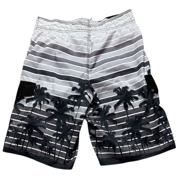 Hang Ten Black & Gray Palm Tree Swim Trunks - Picture 2 of 7